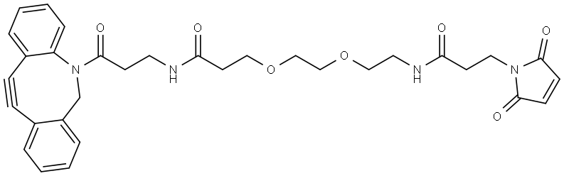 1H-Pyrrole-1-propanamide, N-[2-[2-[3-[[3-(11,12-didehydrodibenz[b,f]azocin-5(6H)-yl)-3-oxopropyl]amino]-3-oxopropoxy]ethoxy]ethyl]-2,5-dihydro-2,5-dioxo-|二苯并环辛炔-二聚乙二醇-马来酰亚胺