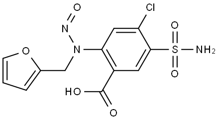 Benzoic acid, 5-(aminosulfonyl)-4-chloro-2-[(2-furanylmethyl)nitrosoamino]- Struktur