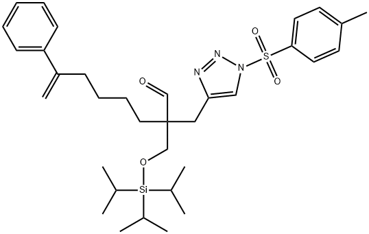 1-[(4-Methylphenyl)sulfonyl]-α-(5-phenyl-5-hexen-1-yl)-α-[[[tris(1-methylethyl)silyl]oxy]methyl]-1H-1,2,3-triazole-4-propanal Structure