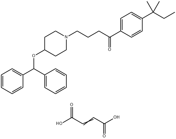 1-Butanone, 1-[4-(1,1-dimethylpropyl)phenyl]-4-[4-(diphenylmethoxy)-1-piperidinyl]-, 2-butenedioate (1:1)|依巴斯汀EP杂质E富马酸