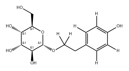 (2R,3S,4R,5S,6S)-2-(hydroxymethyl)-6-(2-(4-hydroxyphenyl-2,3,5,6-d4)ethoxy-1,1-d2)tetrahydro-2H-pyran-3,4,5-triol Struktur