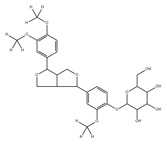 2-(4-(4-(3,4-bis(methoxy-d3)phenyl)tetrahydro-1H,3H-furo[3,4-c]furan-1-yl)-2-(methoxy-d3)phenoxy)-6-(hydroxymethyl)tetrahydro-2H-pyran-3,4,5-triol|