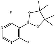 4,6-difluoro-5-(4,4,5,5-tetramethyl-1,3,2-dioxaborolan-2-yl)pyrimidine Structure