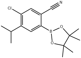 5-chloro-4-isopropyl-2-(4,4,5,5-tetramethyl-1,3,2-dioxaborolan-2-yl)benzonitrile Struktur