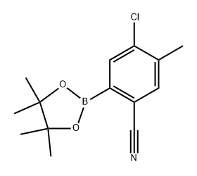 4-chloro-5-methyl-2-(4,4,5,5-tetramethyl-1,3,2-dioxaborolan-2-yl)benzonitrile Struktur