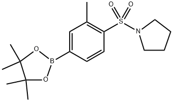 Pyrrolidine, 1-[[2-methyl-4-(4,4,5,5-tetramethyl-1,3,2-dioxaborolan-2-yl)phenyl]sulfonyl]-|1-((2-甲基-4-(4,4,5,5-四甲基-1,3,2-二氧杂硼杂环戊烷-2-基)苯基)磺酰基)吡咯烷