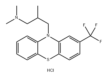 10H-Phenothiazine-10-propanamine, N,N,β-trimethyl-2-(trifluoromethyl)-, hydrochloride (1:1) Structure