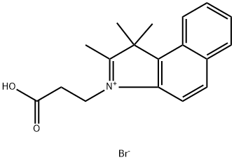 3-(2-carboxyethyl)-1,1,2-trimethyl-1H-benzo[e]indol-3-ium bromide Structure