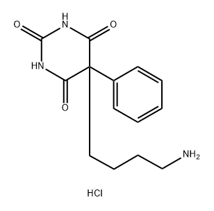 2,4,6(1H,3H,5H)-Pyrimidinetrione, 5-(4-aminobutyl)-5-phenyl-, hydrochloride (1:1) Structure