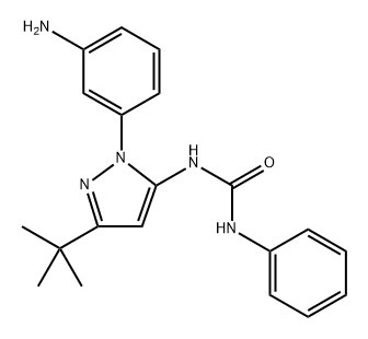 Urea, N-[1-(3-aminophenyl)-3-(1,1-dimethylethyl)-1H-pyrazol-5-yl]-N'-phenyl- Structure