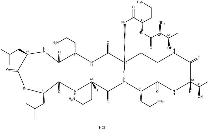 Colistin nonapeptide hydrochloride Struktur