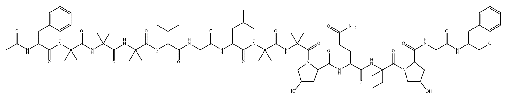 L-Alaninamide, N-acetyl-L-phenylalanyl-2-methylalanyl-2-methylalanyl-2-methylalanyl-L-valylglycyl-L-leucyl-2-methylalanyl-2-methylalanyl-(4R)-4-hydroxy-L-prolyl-L-glutaminyl-D-isovalyl-(4R)-4-hydroxy-L-prolyl-N-[(1S)-1-(hydroxymethyl)-2-phenylethyl]-|翘孢霉素 Ⅲ
