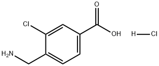 Benzoic acid, 4-(aminomethyl)-3-chloro-, hydrochloride (1:1) Struktur
