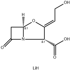 (2R,3Z,5R)-3-(2-ヒドロキシエチリデン)-7-オキソ-4-オキサ-1-アザビシクロ[3.2.0]ヘプタン-2-カルボン酸リチウム 化学構造式