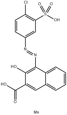 2-Naphthalenecarboxylic acid, 4-(4-chloro-3-sulfophenyl)azo-3-hydroxy-, manganese(2+) salt (1:1) Struktur