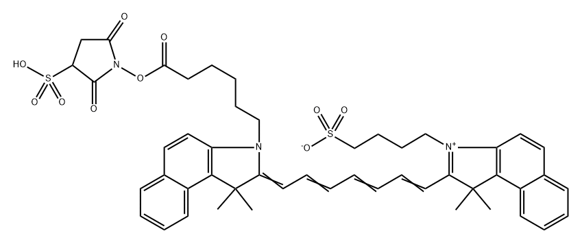 1H-Benz[e]indolium, 2-[7-[3-[6-[(2,5-dioxo-3-sulfo-1-pyrrolidinyl)oxy]-6-oxohexyl]-1,3-dihydro-1,1-dimethyl-2H-benz[e]indol-2-ylidene]-1,3,5-heptatrien-1-yl]-1,1-dimethyl-3-(4-sulfobutyl)-, inner salt|吲哚菁绿-磺酸-琥珀酰亚胺酯