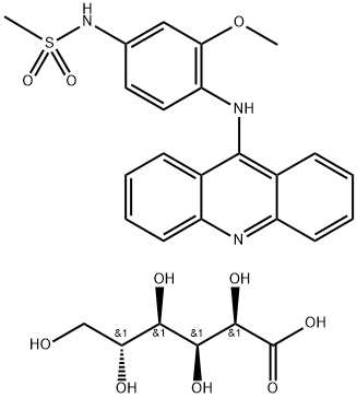 D-Gluconic acid, compd. with N-[4-(9-acridinylamino)-3-methoxyphenyl]methanesulfonamide (1:1) (9CI)|化合物 AMSACRINE GLUCONATE