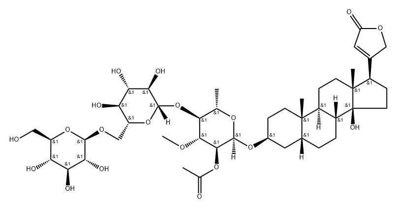 Card-20(22)-enolide, 3-[(O-β-D-glucopyranosyl-(1→6)-O-β-D-glucopyranosyl-(1→4)-2-O-acetyl-6-deoxy-3-O-methyl-α-L-glucopyranosyl)oxy]-14-hydroxy-, (3β,5β)-|2'-O-乙酰黄夹苷乙