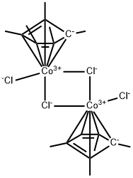 Cobalt, di-μ-chlorodichlorobis[(1,2,3,4,5-η)-1,2,3,4,5-pentamethyl-2,4-cyclopentadien-1-yl]di- Struktur