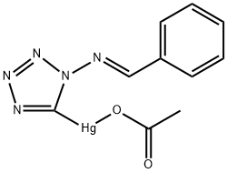 Mercury, (acetato-O)[1-[(phenylmethylene)amino]-1H-tetrazol-5-yl]- (9CI)|