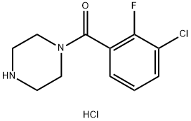 1-(3-Chloro-2-fluorobenzoyl)piperazine hydrochloride 结构式