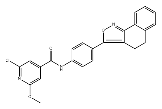 4-Pyridinecarboxamide, 2-chloro-N-[4-(4,5-dihydronaphth[1,2-c]isoxazol-3-yl)phenyl]-6-methoxy- Structure