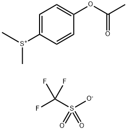 Sulfonium, [4-(acetyloxy)phenyl]dimethyl-, 1,1,1-trifluoromethanesulfonate (1:1) Struktur