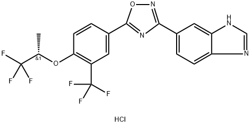 1H-Benzimidazole, 6-[5-[3-(trifluoromethyl)-4-[(1S)-2,2,2-trifluoro-1-methylethoxy]phenyl]-1,2,4-oxadiazol-3-yl]-, hydrochloride (1:1)|化合物 ASP-4058 HYDROCHLORIDE