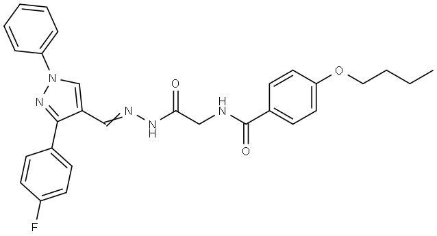 4-BUTOXY-N-[2-((2E)-2-{[3-(4-FLUOROPHENYL)-1-PHENYL-1H-PYRAZOL-4-YL]METHYLENE}HYDRAZINO)-2-OXOETHYL]BENZAMIDE|