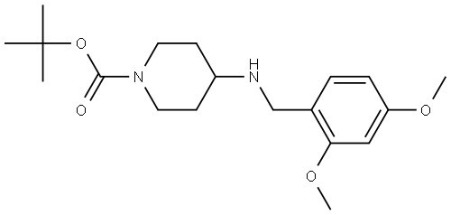 1-Piperidinecarboxylic acid, 4-[[(2,4-dimethoxyphenyl)methyl]amino]-, 1,1-dimethylethyl ester Structure