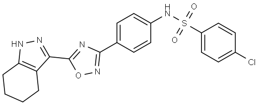 Benzenesulfonamide, 4-chloro-N-[4-[5-(4,5,6,7-tetrahydro-1H-indazol-3-yl)-1,2,4-oxadiazol-3-yl]phenyl]-|