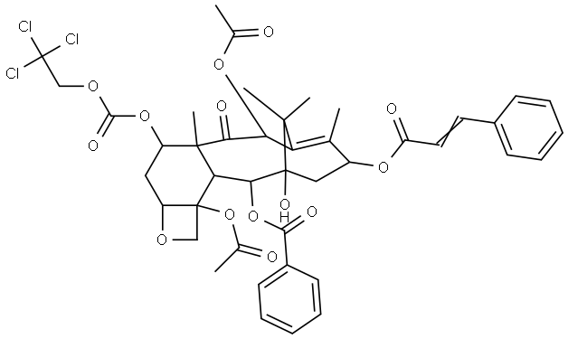 2-Propenoic acid, 3-phenyl-, 6,12b-bis(acetyloxy)-12-(benzoyloxy)-2a,3,4,4a,5,6,9,10,11,12,12a,12b-dodecahydro-11-hydroxy-4a,8,13,13-tetramethyl-5-oxo-4-[[(2,2,2-trichloroethoxy)carbonyl]oxy]-7,11-methano-1H-cyclodeca[3,4]benz[1,2-b]oxet-9-yl ester, [2aR-[2aα,4β,4aβ,6β,9α(E),11α,12α,12aα,12bα]]-