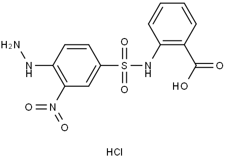 2-((4-Hydrazinyl-3-nitrophenyl)sulfonamido)benzoic acid hydrochloride Structure