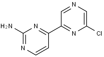 2-Amino-4-(6'-chloro-2'-pyrazinyl)pyrimidine Struktur