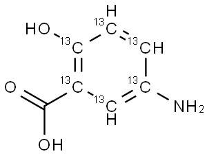 Mesalazine-13C6, 1189709-96-3, 结构式