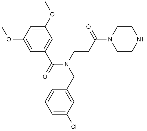 Benzamide, N-[(3-chlorophenyl)methyl]-3,5-dimethoxy-N-[3-oxo-3-(1-piperazinyl)propyl]-|化合物 F594-1001