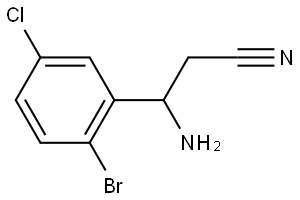 3-AMINO-3-(2-BROMO-5-CHLOROPHENYL)PROPANENITRILE 结构式