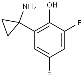 2-(1-氨基环丙基)-4,6-二氟苯酚 结构式