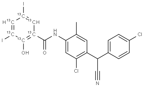 Closantel-13C6 Struktur