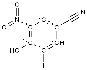 硝碘酚腈-13C6, 1325559-31-6, 结构式