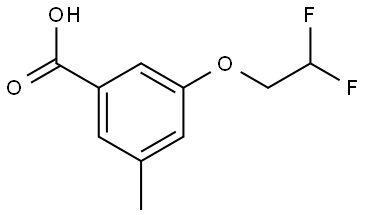 3-(2,2-二氟乙氧基)-5-甲基苯甲酸, 1373866-34-2, 结构式