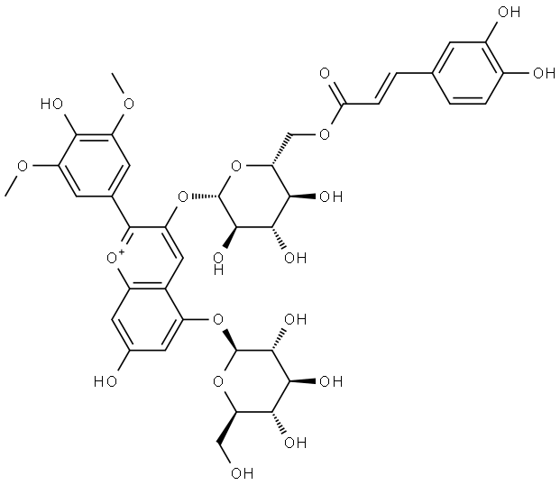 Malvidin-3-(6-caffeoyl-glucoside)-5-glucoside Struktur