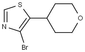 4-Bromo-5-(4-tetrahydropyranyl)thiazole Struktur