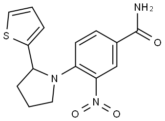 Benzamide, 3-nitro-4-[2-(2-thienyl)-1-pyrrolidinyl]- Struktur
