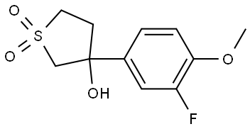 Thiophene-3-ol, 3-(3-fluoro-4-methoxyphenyl)tetrahydro-, 1,1-dioxide 结构式