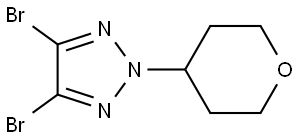 4,5-dibromo-2-(tetrahydro-2H-pyran-4-yl)-2H-1,2,3-triazole Struktur