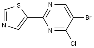 5-(5-bromo-4-chloropyrimidin-2-yl)thiazole Struktur