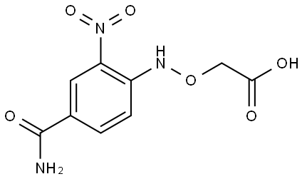 Acetic acid, 2-[[[4-(aminocarbonyl)-2-nitrophenyl]amino]oxy]- Struktur