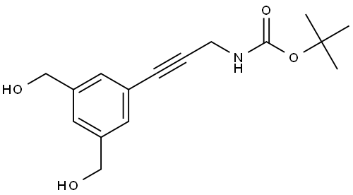 Carbamic acid, N-[3-[3,5-bis(hydroxymethyl)phenyl]-2-propyn-1-yl]-, 1,1-dimethylethyl ester Struktur