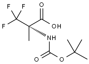 (S)-2-((叔丁氧羰基)氨基)-3,3-三氟-2-甲基丙酸 结构式
